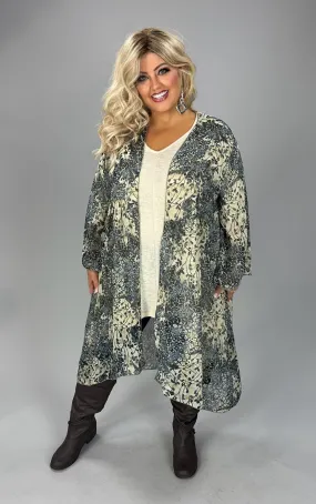 1-93 OT {Never Stop Dreaming} Navy Floral Chiffon Cardigan PLUS SIZE 1X 2X 3X