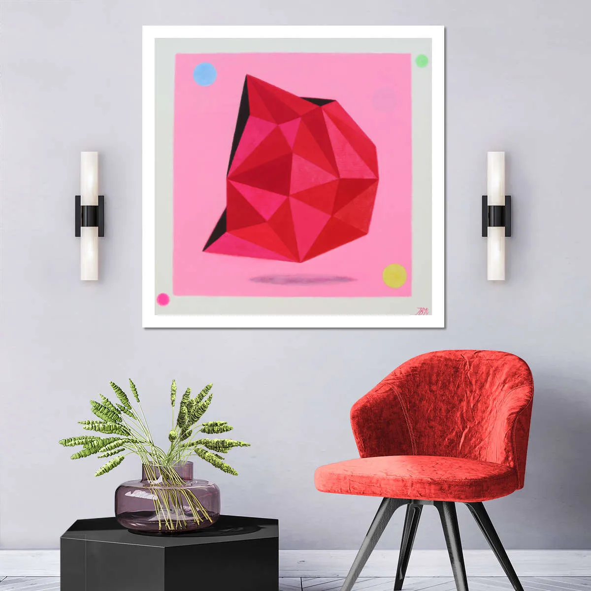 12 Ray Star Ruby Wall Art