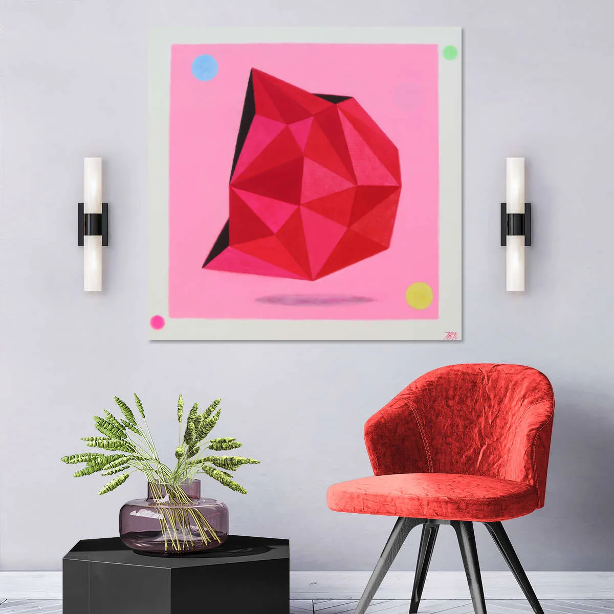 12 Ray Star Ruby Wall Art