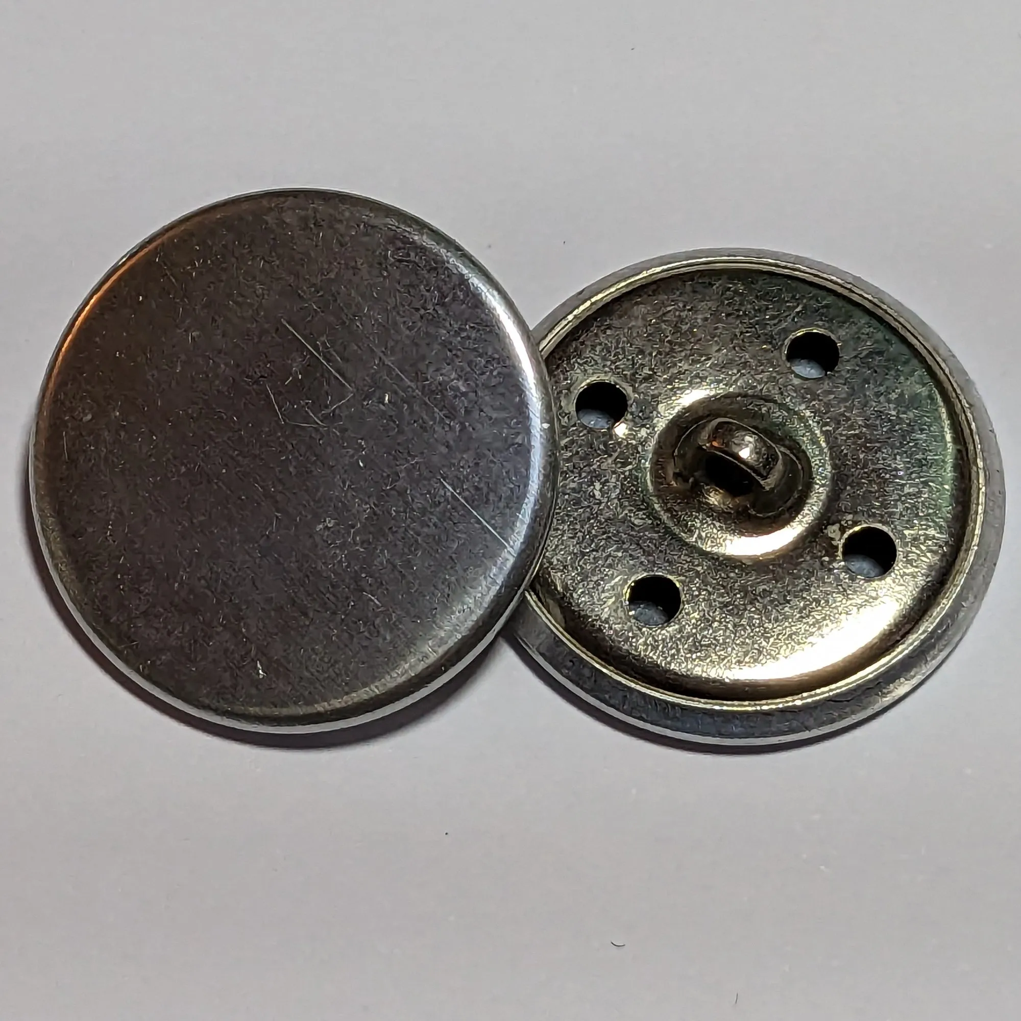 20mm Silver Metal Shank Buttons