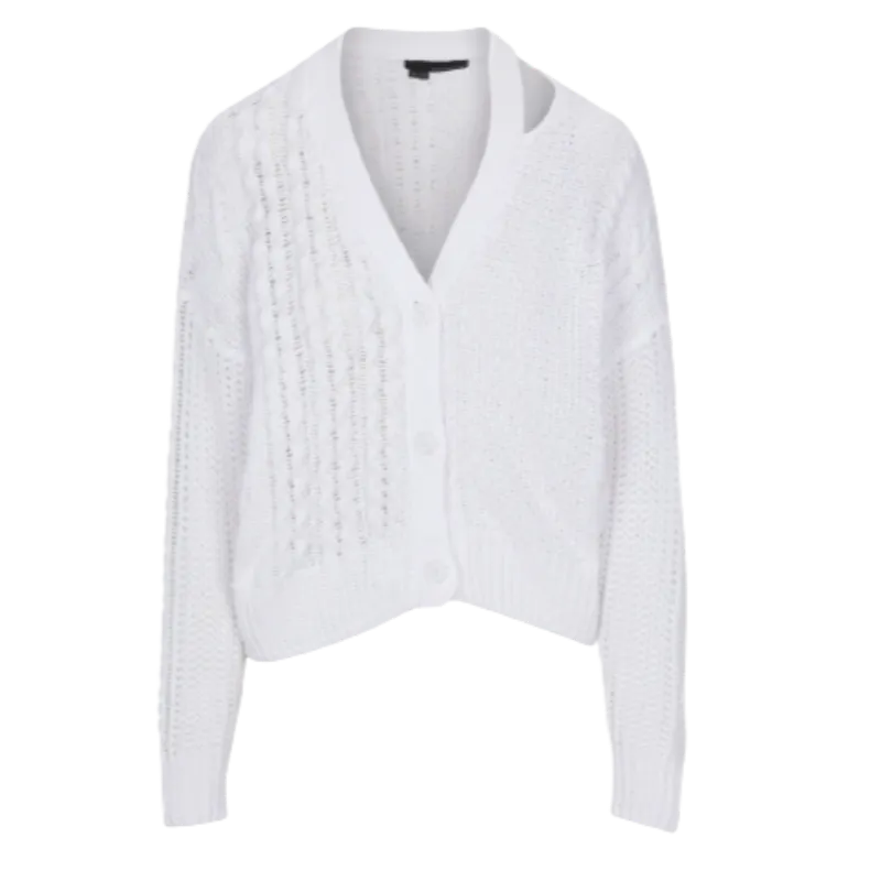 360 Cashmere Laurie Cardigan - Optic White