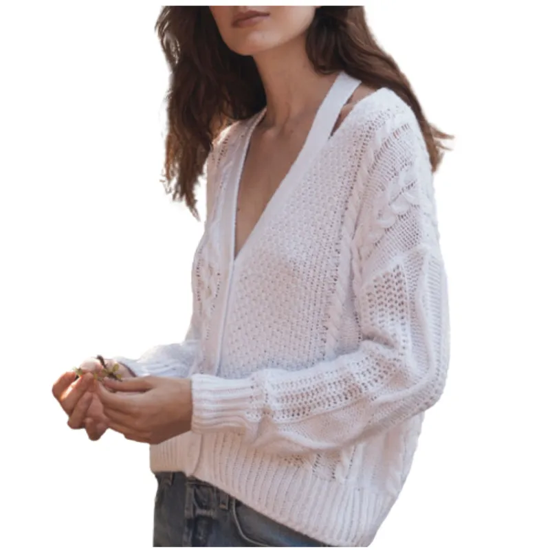 360 Cashmere Laurie Cardigan - Optic White