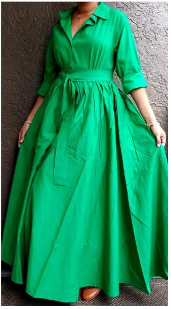 7001- Long Solid Maxi Skirt- Hunter Green