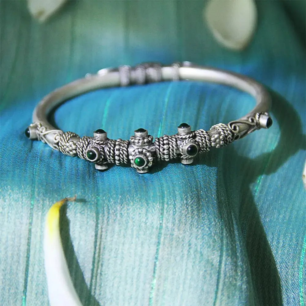 92.5 SILVER OXIDIZED PLATED CLASSIC BANGLE