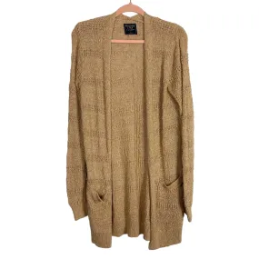 Abercrombie & Fitch Camel Open Knit Open Front Cardigan- Size S