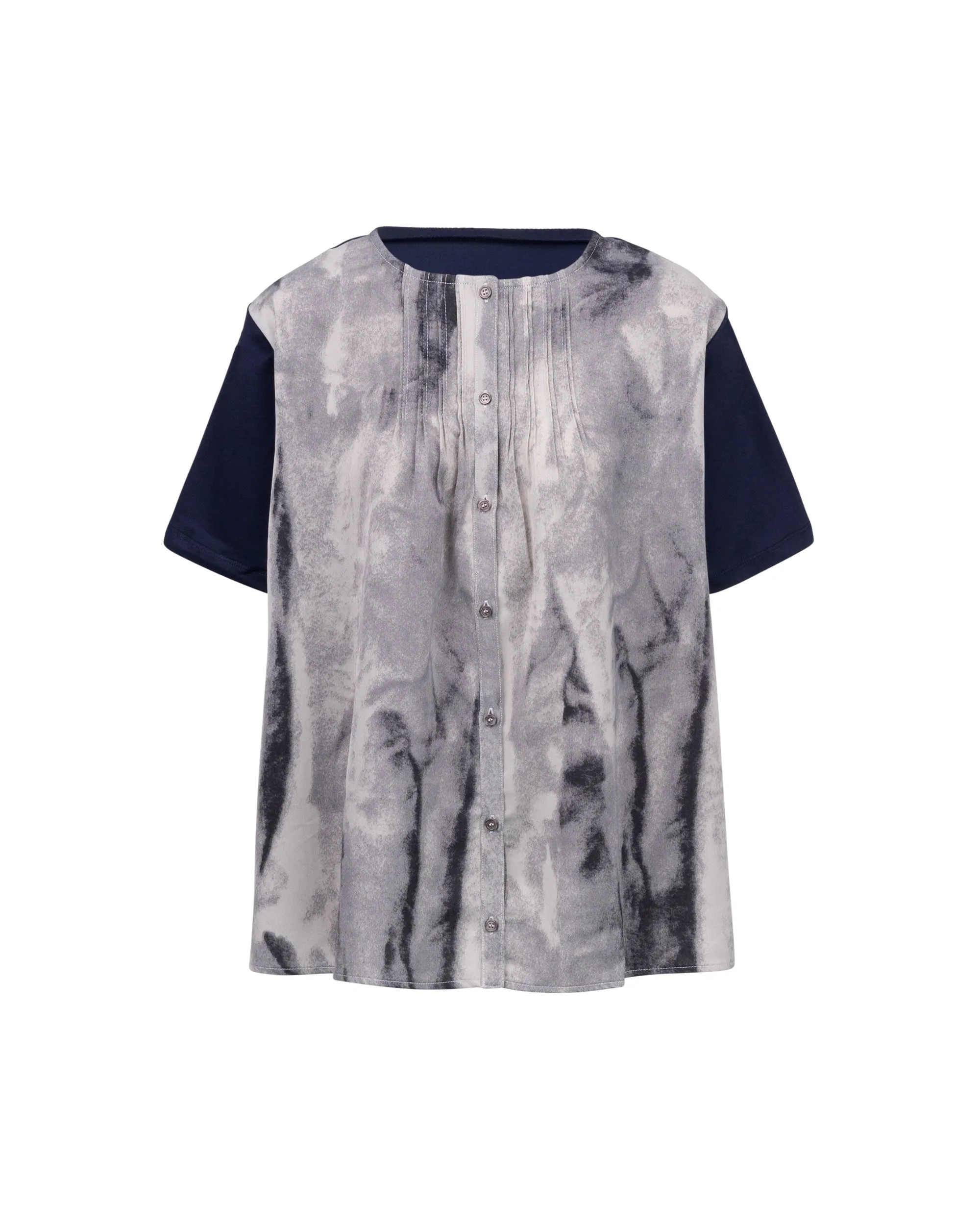 Abstract Print Back Mix Sorona Tee