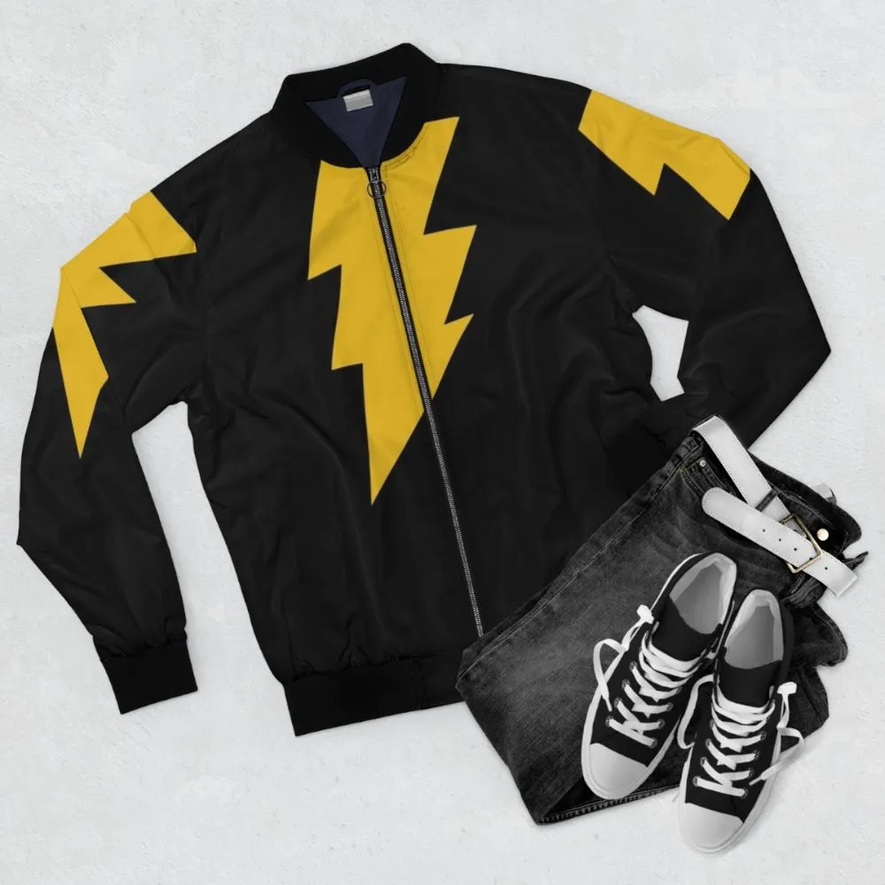 Adam Shazam Black Bomber Jacket | DC Comic Superhero