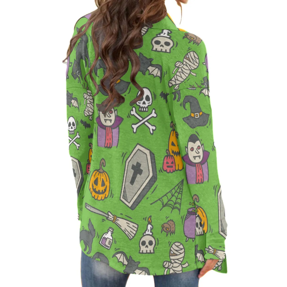 All-Over Print Women's Cardigan With Long Sleeve 186