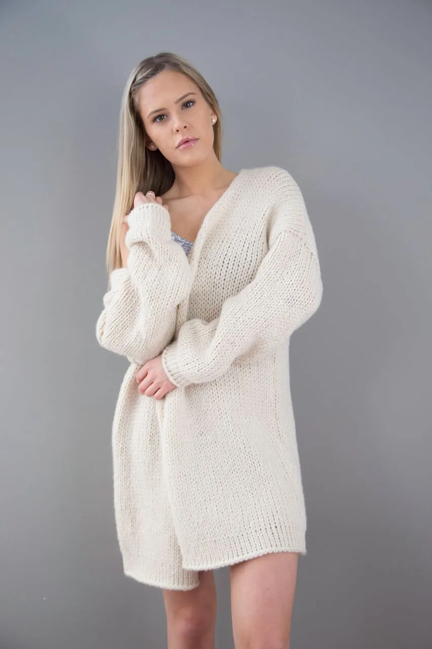 Alpaca chunky knit cardigan.