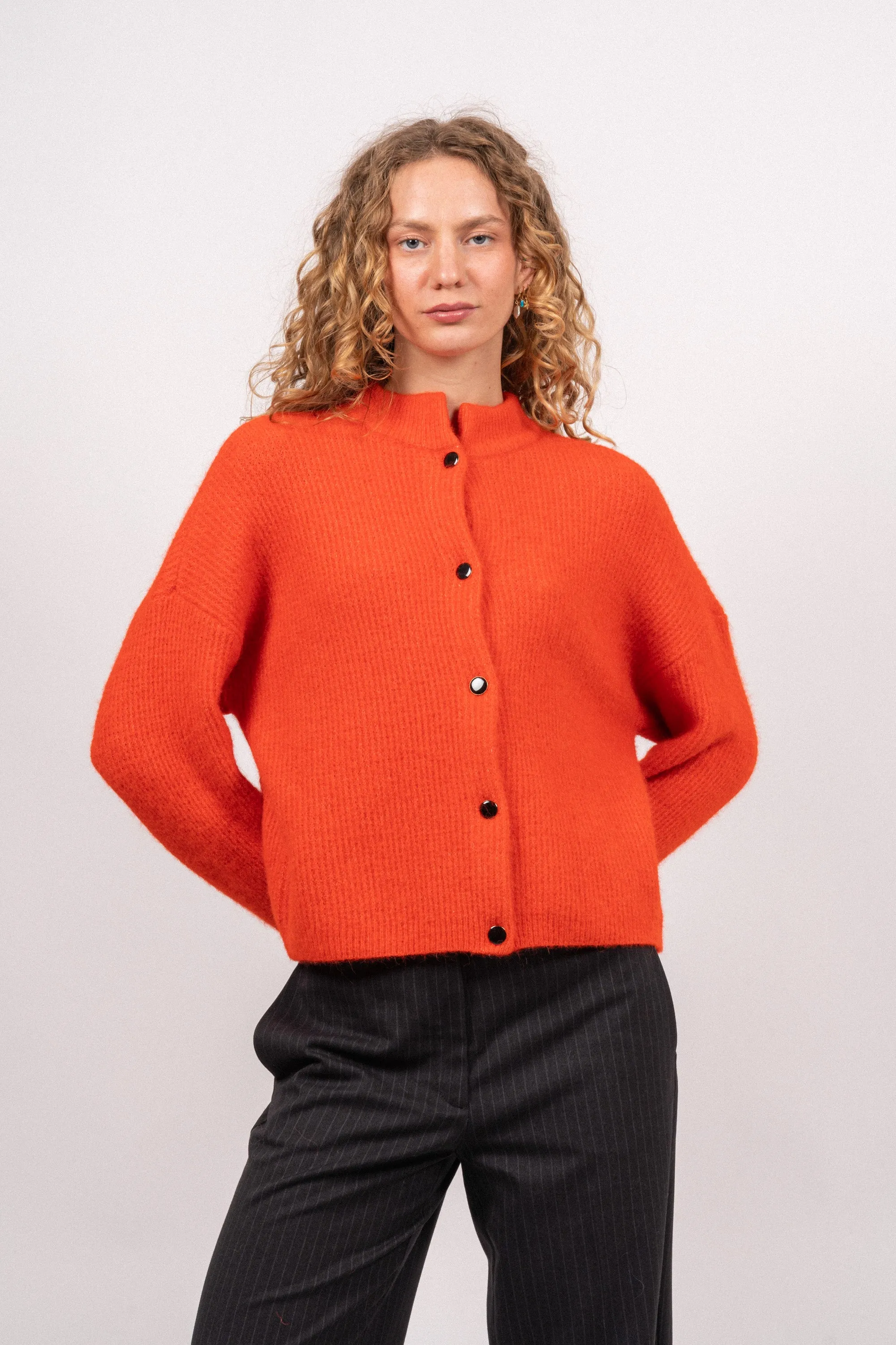 AlphaGZ Short Cardigan - Red Alert Melange