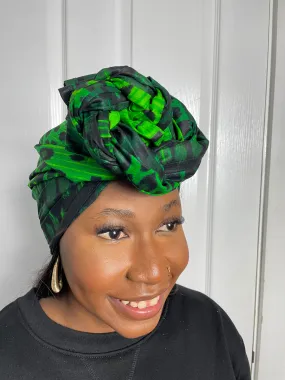 Amari Green Ankara Headwrap/Scarf