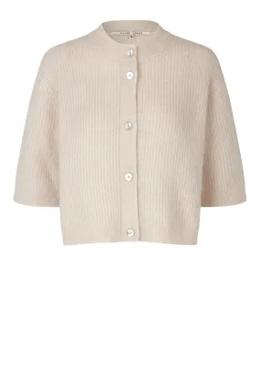 Andrea Knit Rib Cardigan - Pumice Stone