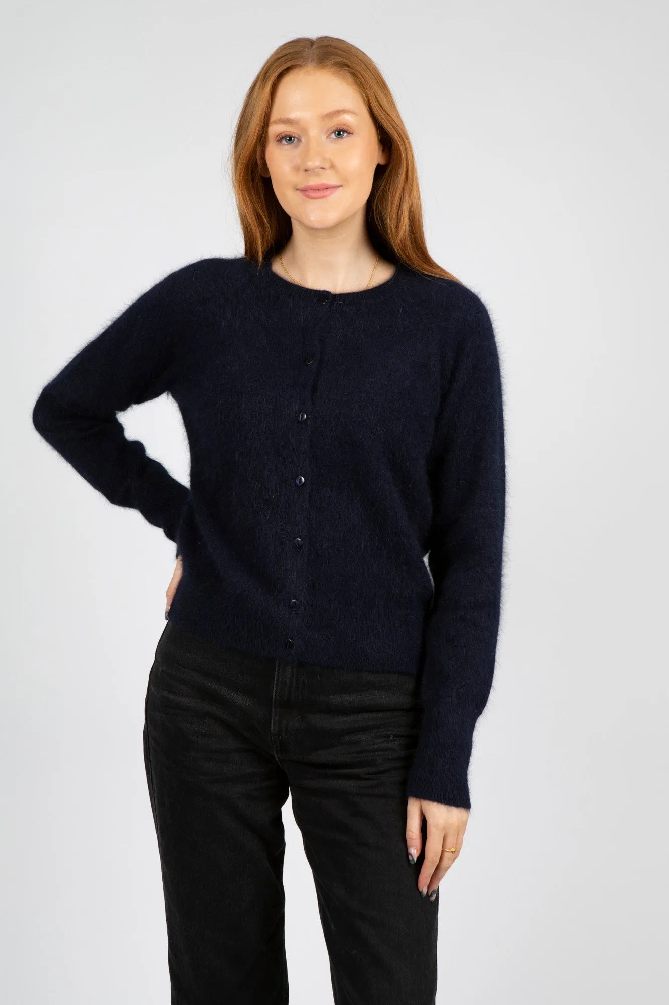 Angora Cardigan - Navy