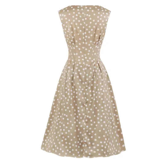 Années 40 Robe Midi À Pois Vintage Glamour