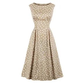 Années 40 Robe Midi À Pois Vintage Glamour