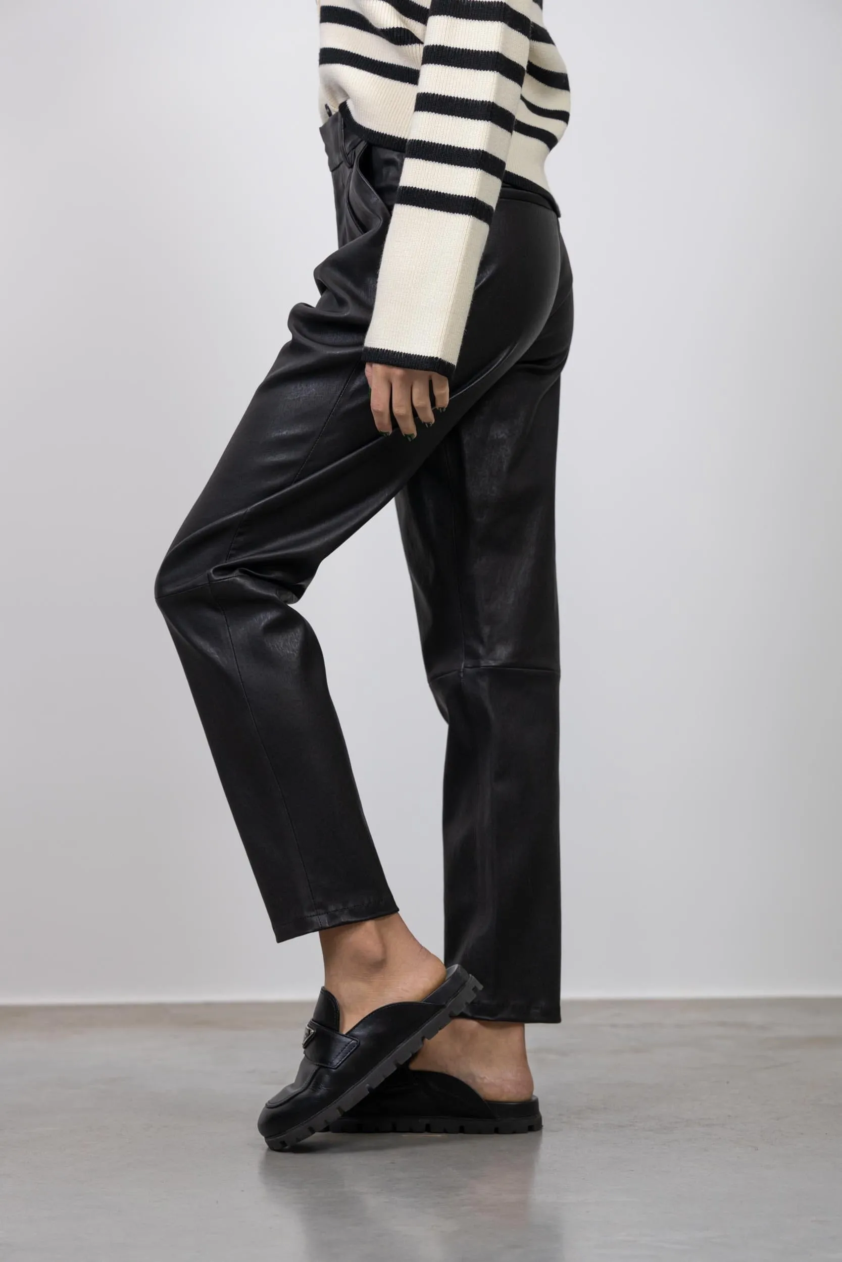 ANNIE STRAIGHT LEG LEATHER PANTS