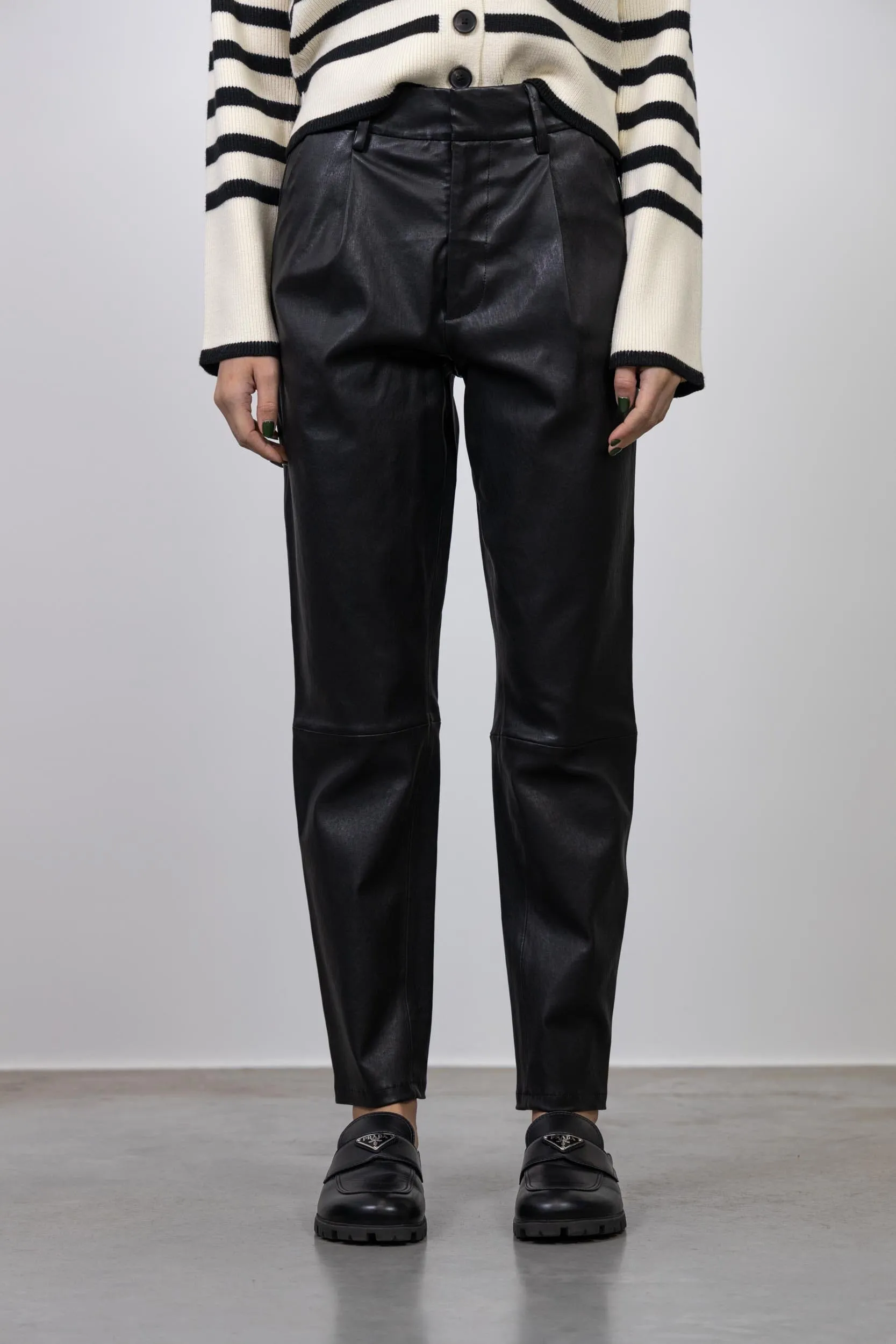 ANNIE STRAIGHT LEG LEATHER PANTS