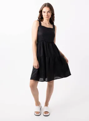 Aquila Linen Dress-Black