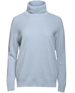 Arctic Ice Cashmere Ribbed Turtleneck