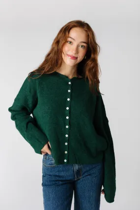 Aria Soft Cardigan- Forest Green