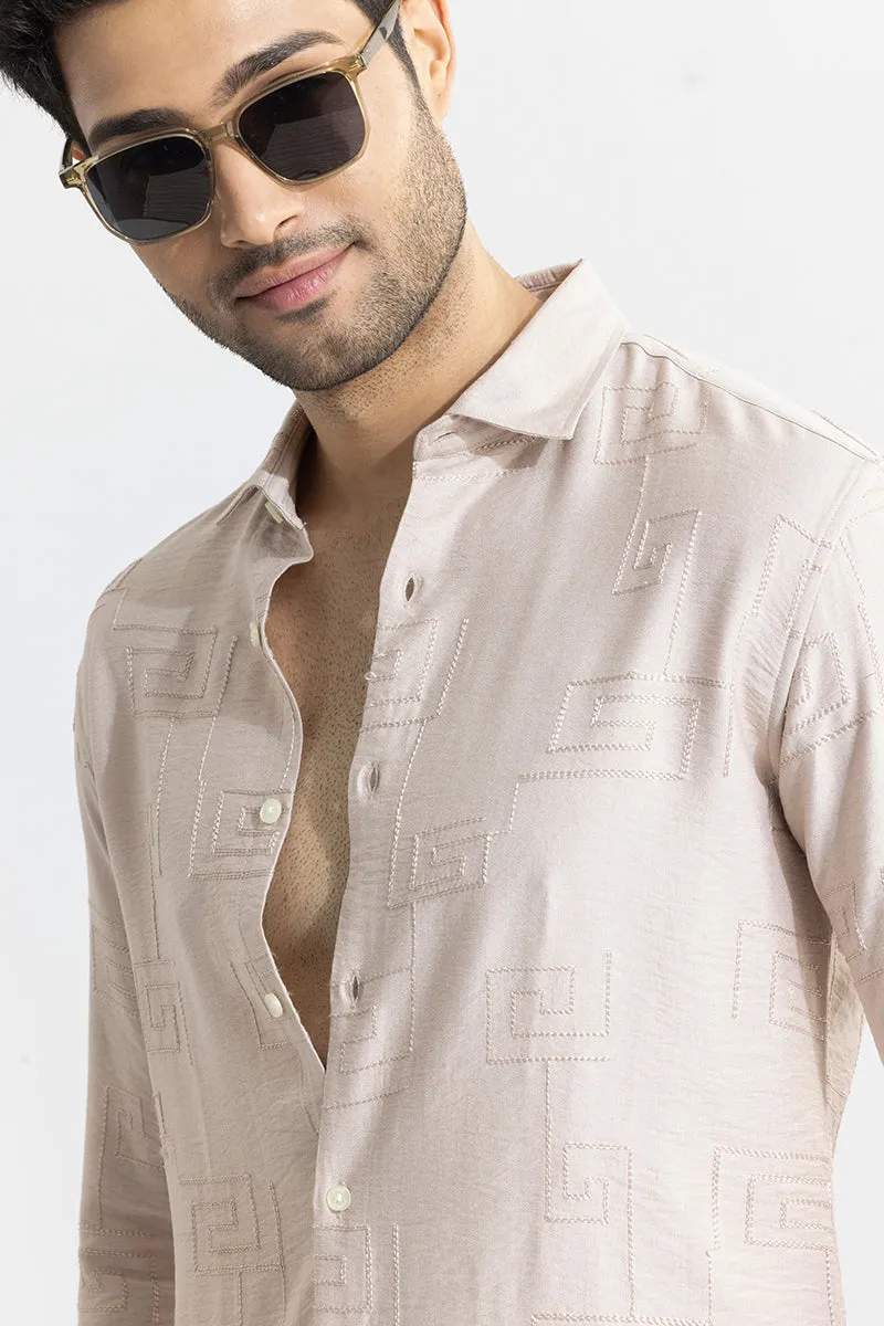 Artisanal Stitch Khaki Shirt