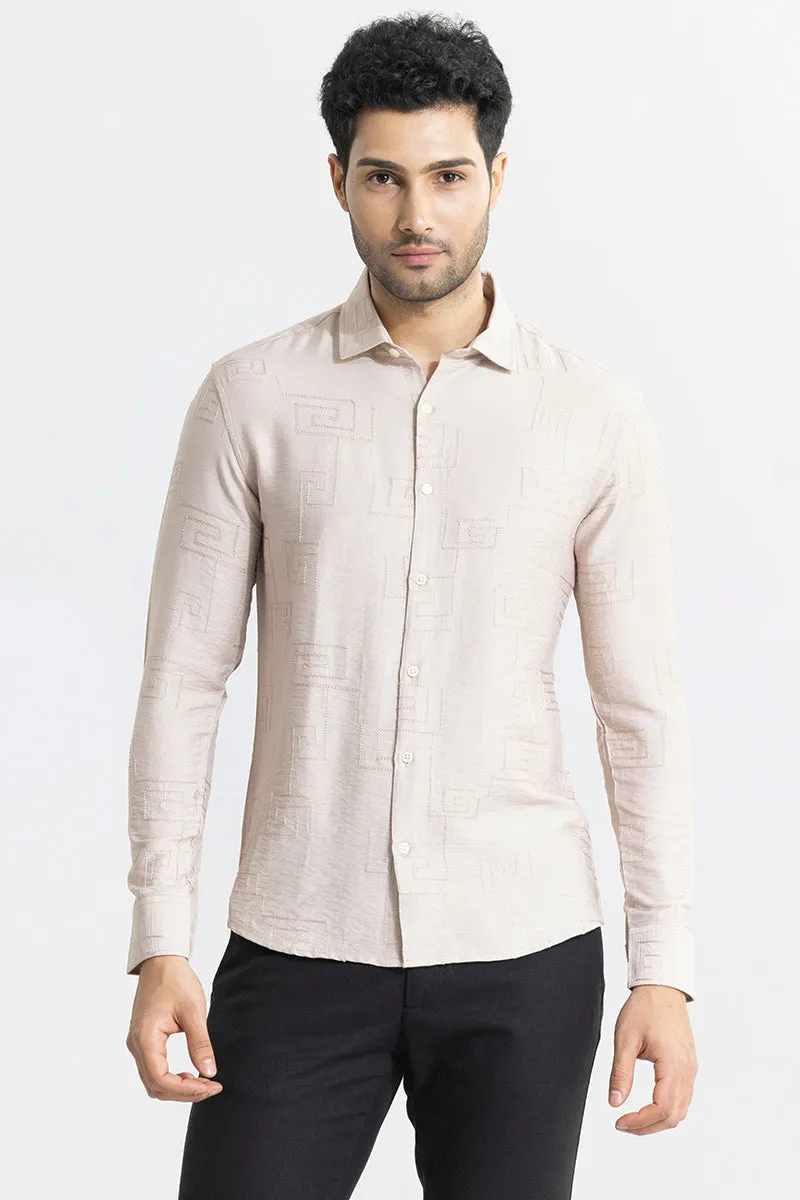 Artisanal Stitch Khaki Shirt