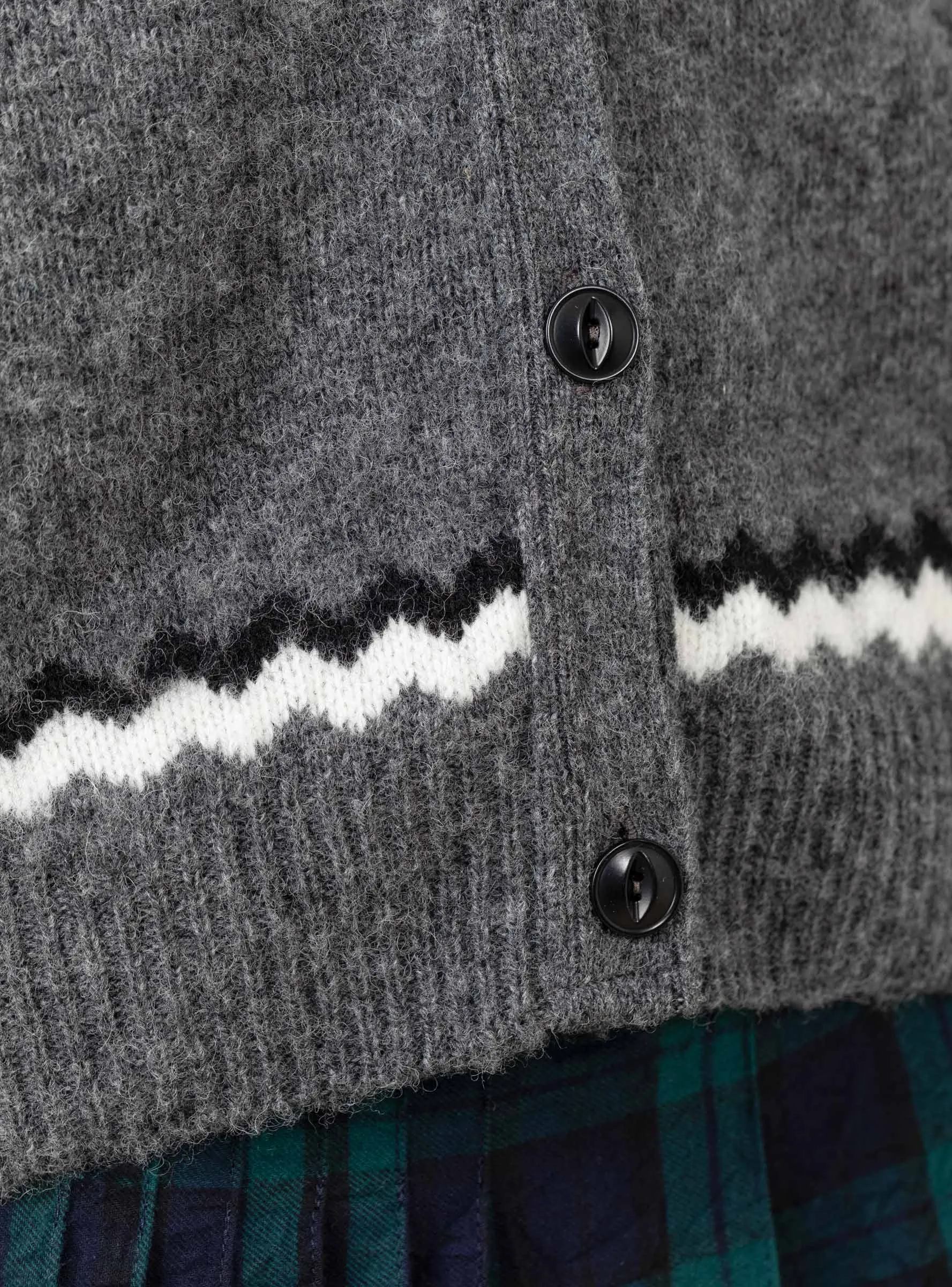 Atomic Zig Zag Cardigan Grey