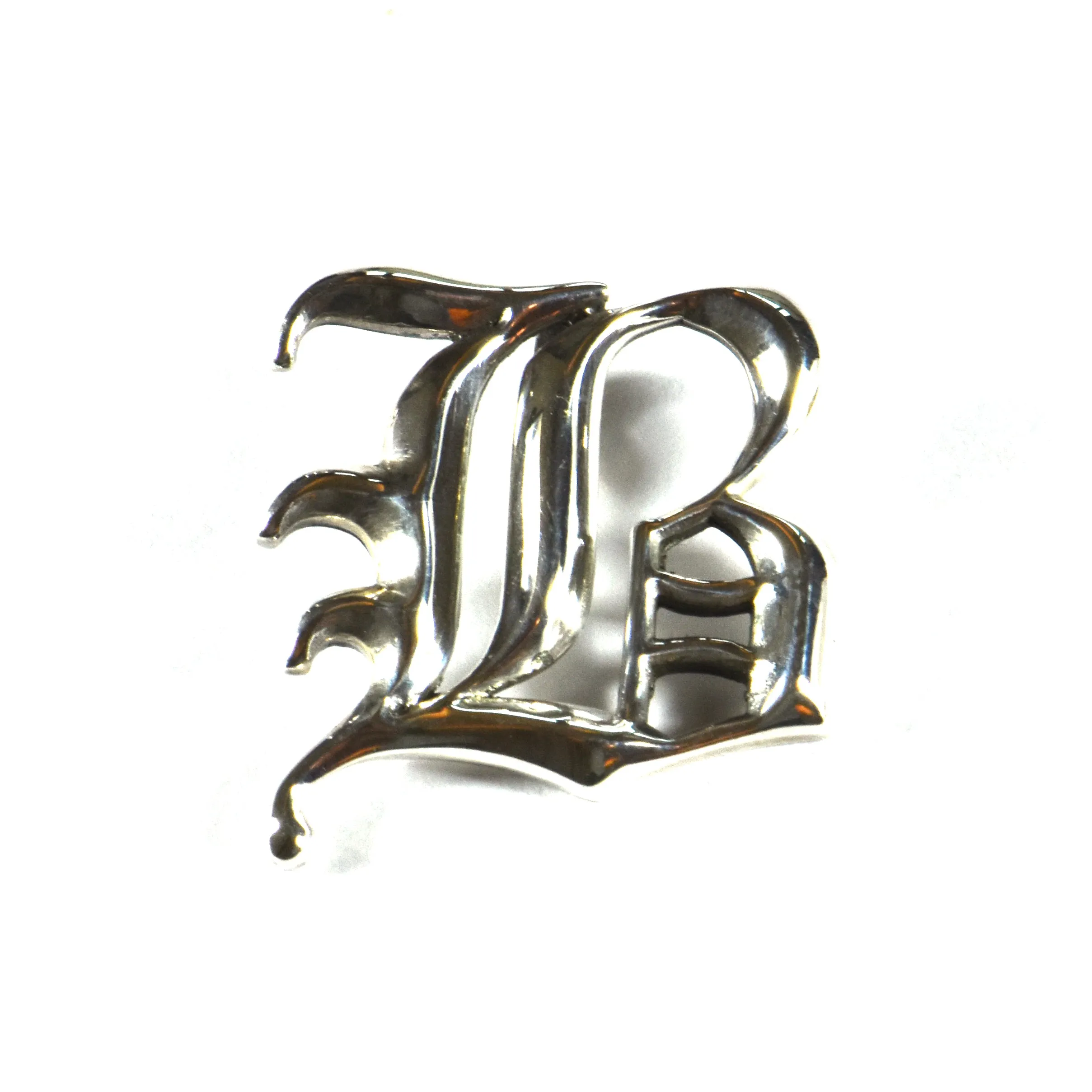 B old english fonts silver pendant