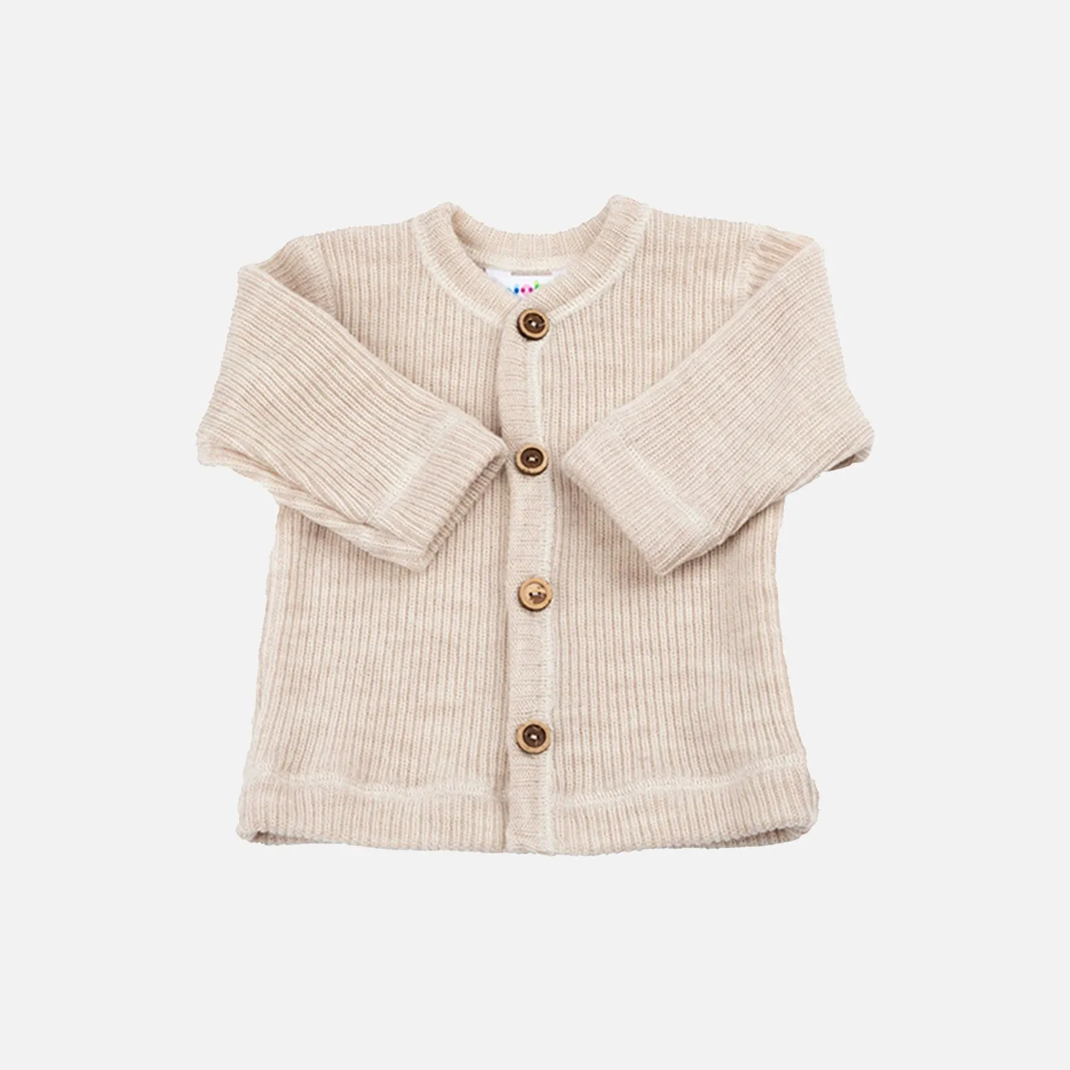 Baby & Kids Merino Wool Heavy Rib Cardigan - Oatmeal