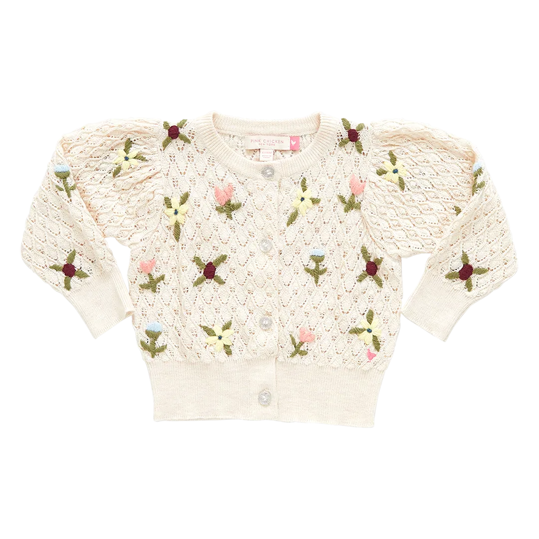 Baby Girls Constance Sweater - Floral Embroidery