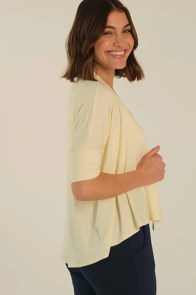 Bamboo Drape Cardi - Vanilla