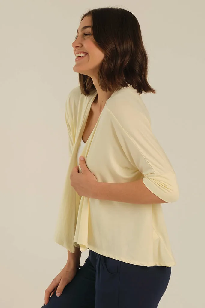 Bamboo Drape Cardi - Vanilla