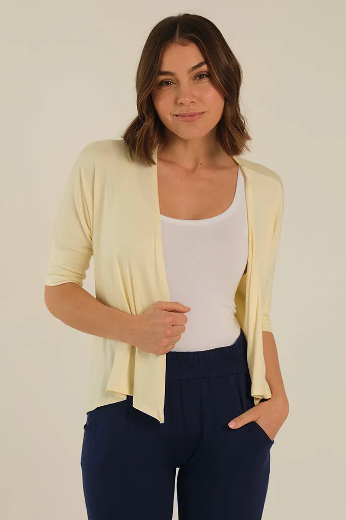 Bamboo Drape Cardi - Vanilla