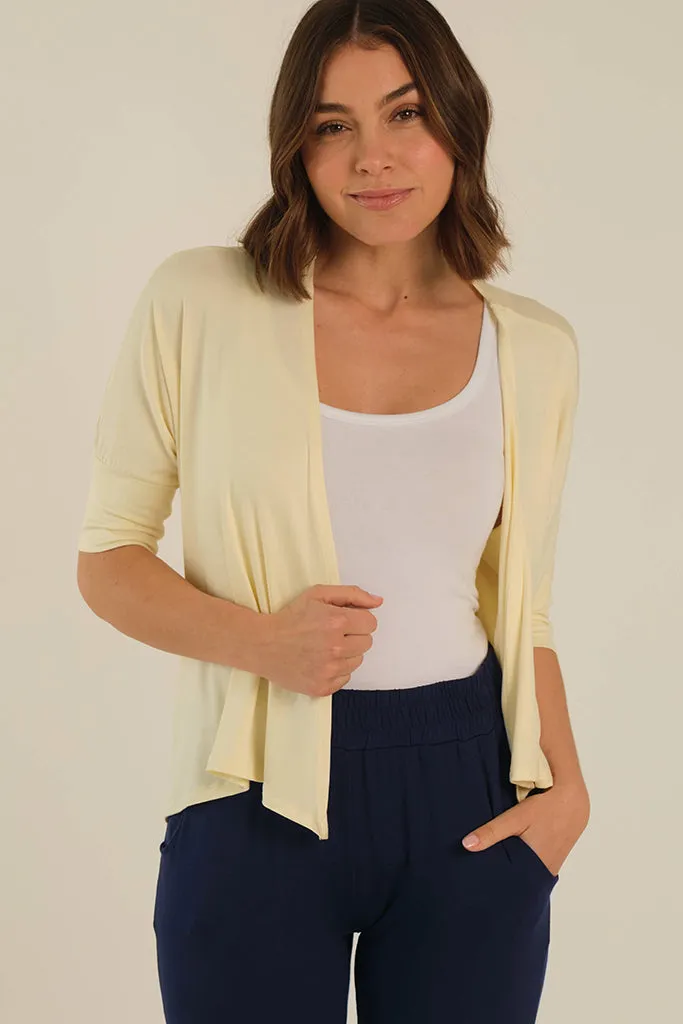 Bamboo Drape Cardi - Vanilla