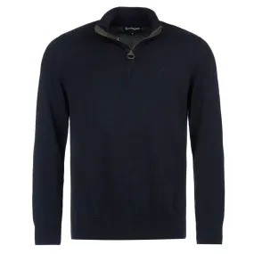 Barbour Cotton Half Zip Mens Jumper - Navy