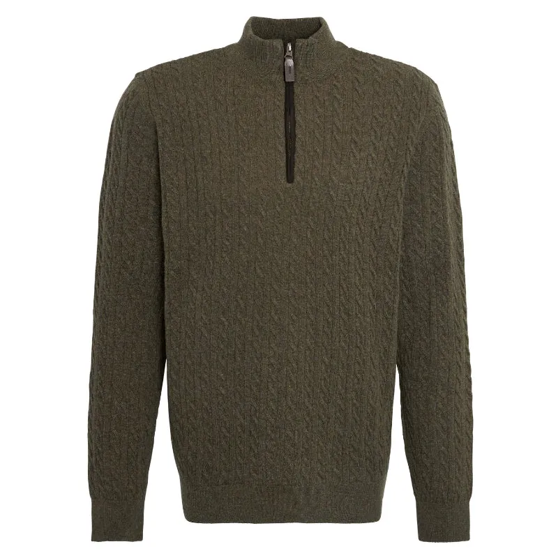 Barbour Ramsden Lambswool Half Zip Knitted Mens Jumper - Ivy Green