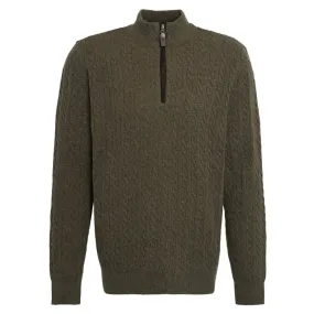 Barbour Ramsden Lambswool Half Zip Knitted Mens Jumper - Ivy Green