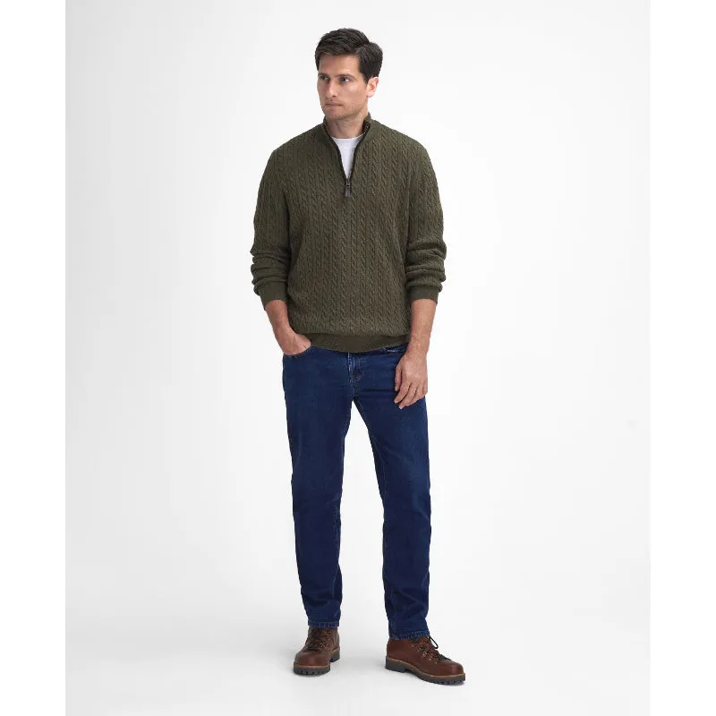 Barbour Ramsden Lambswool Half Zip Knitted Mens Jumper - Ivy Green