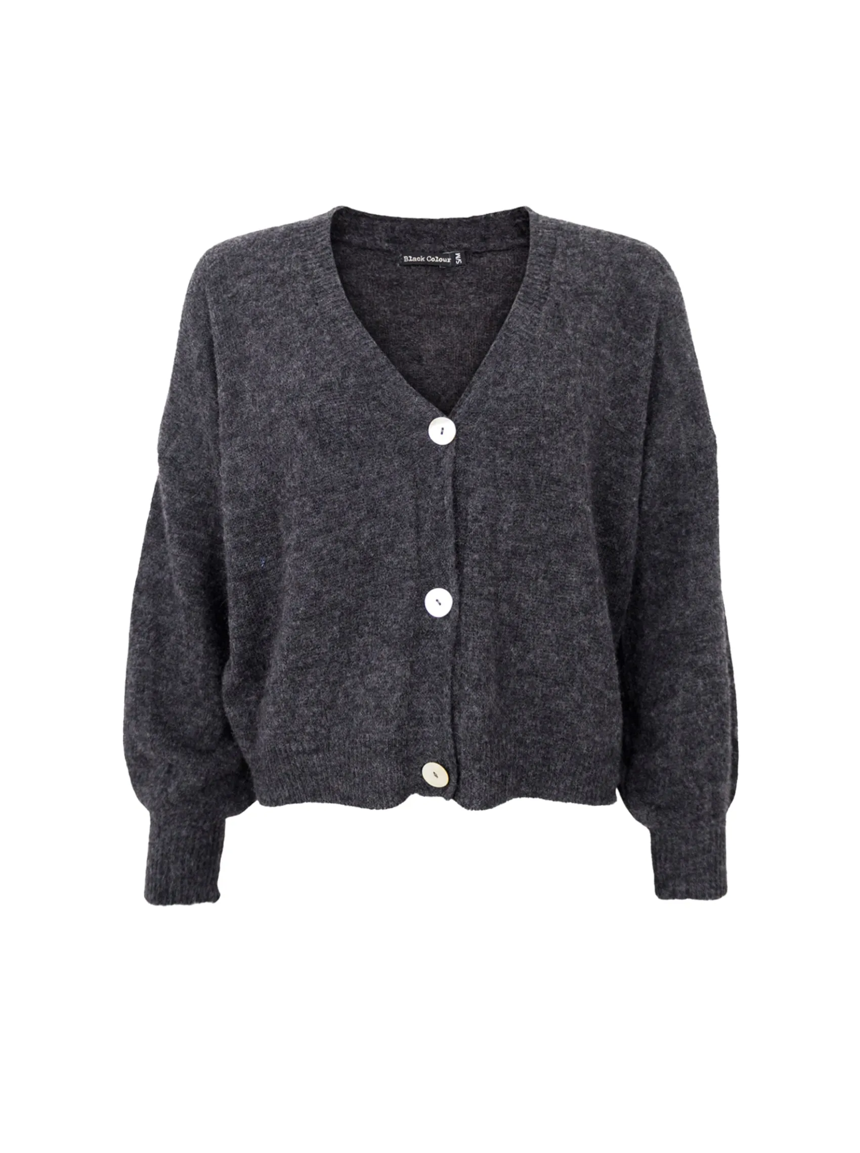 BCDELL heavy knit cardigan - Charcoal