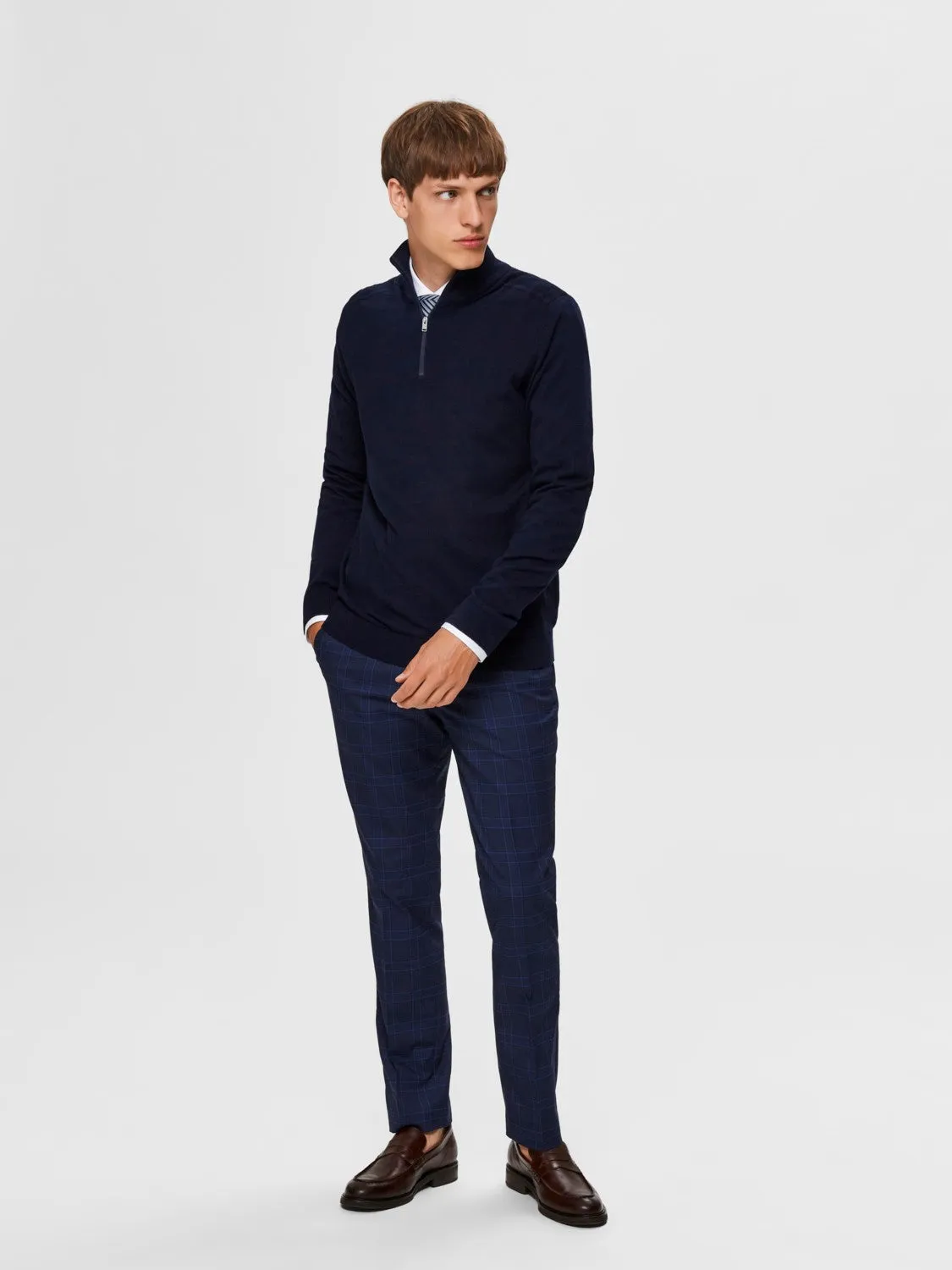 Berg Half Zip Cardigan B - Navy Blazer