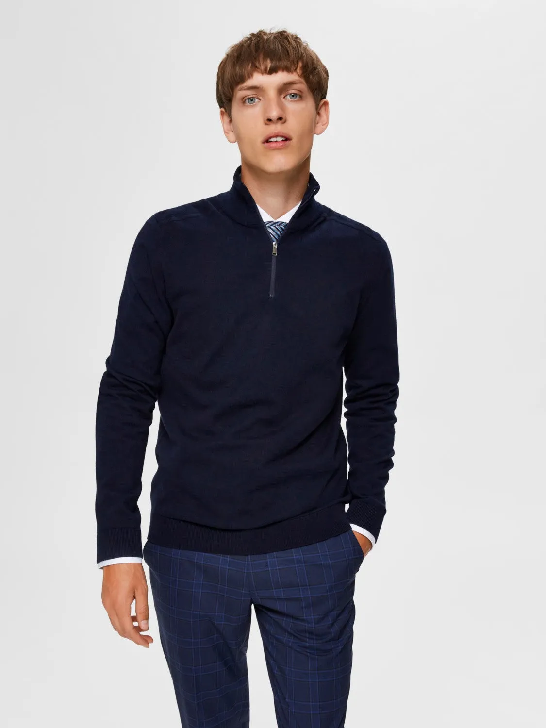 Berg Half Zip Cardigan B - Navy Blazer