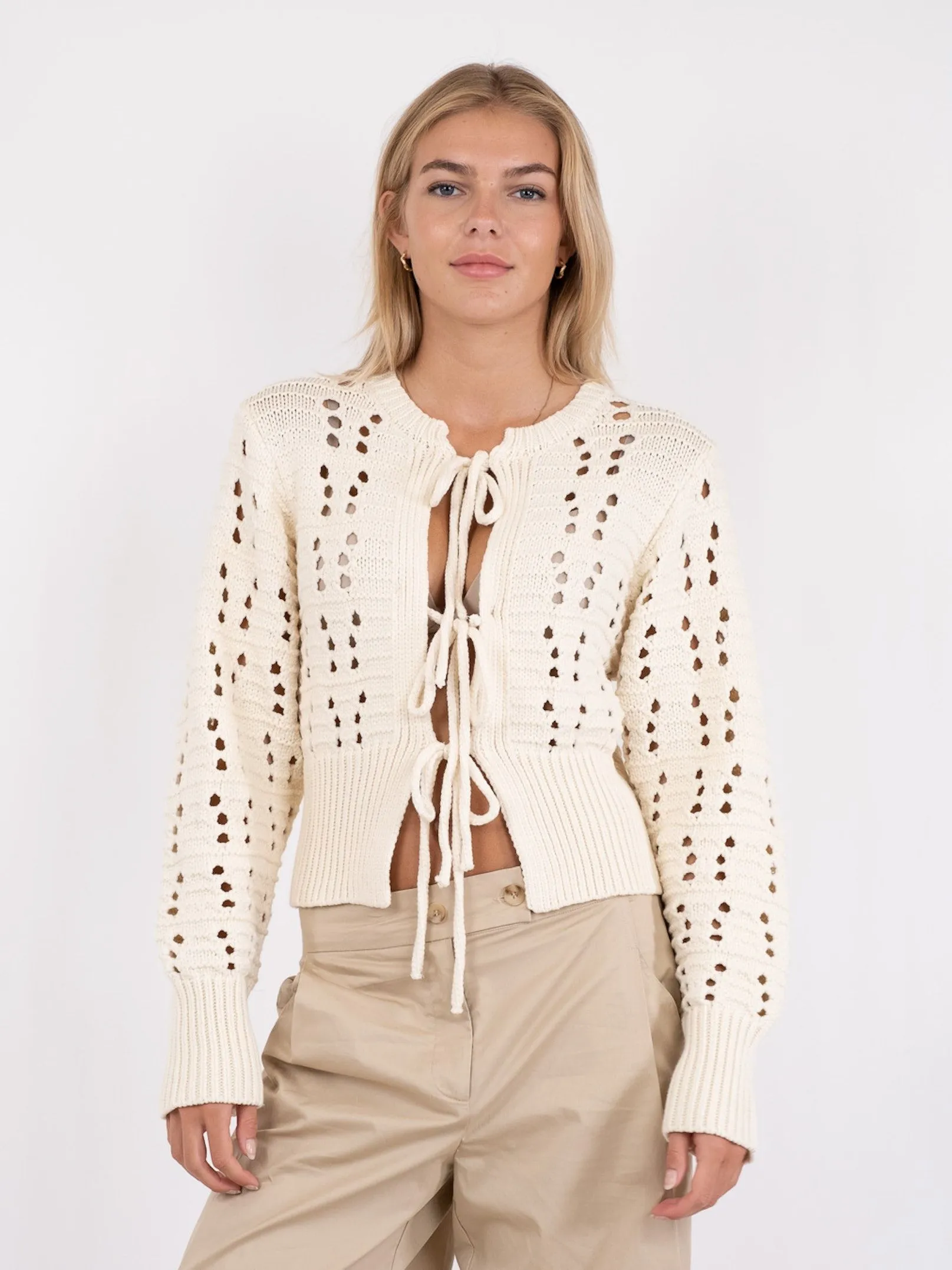 Bethie Knit Cardigan - Creme