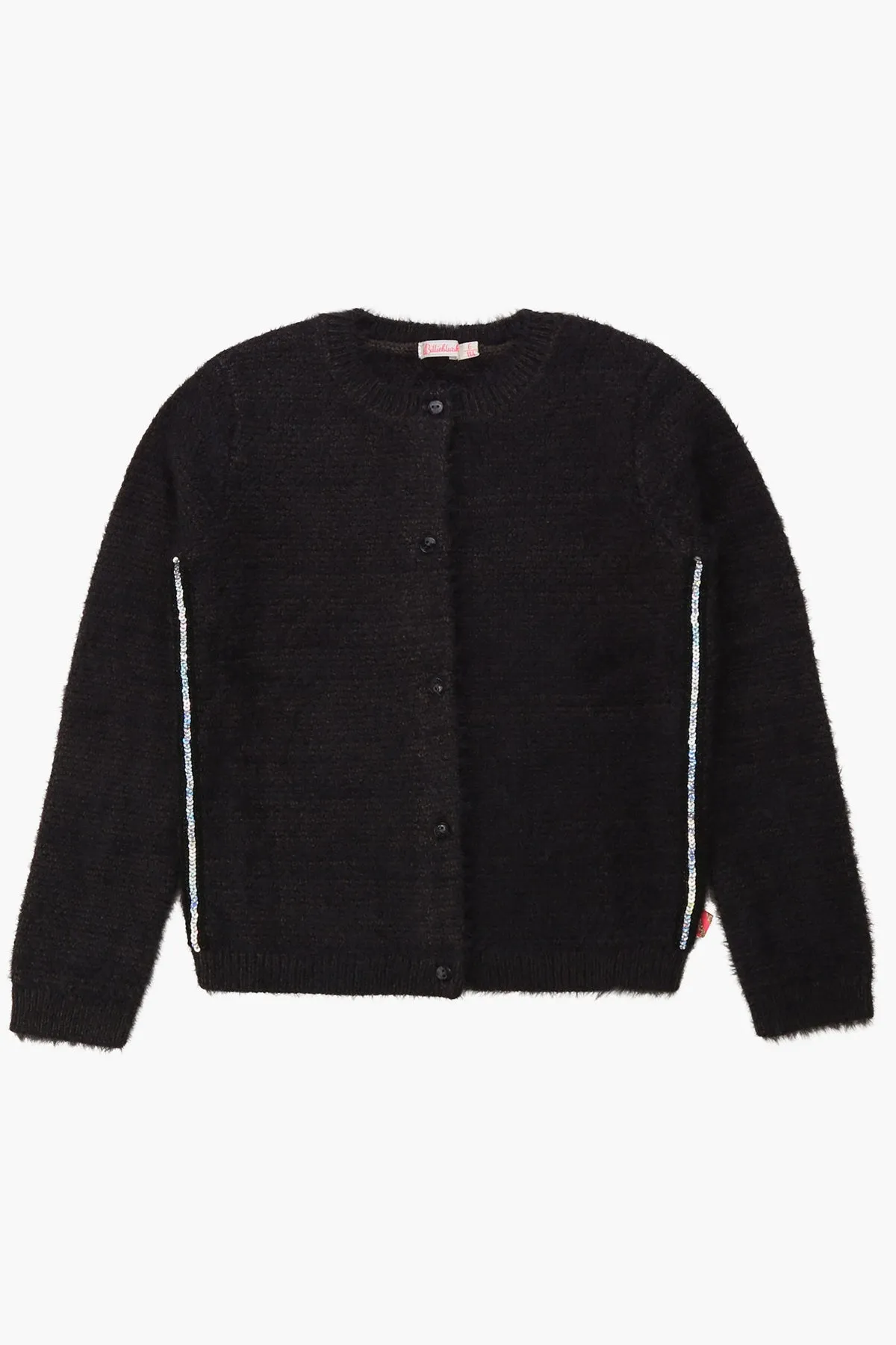 Billieblush Sequin Girls Knit Cardigan - Coal