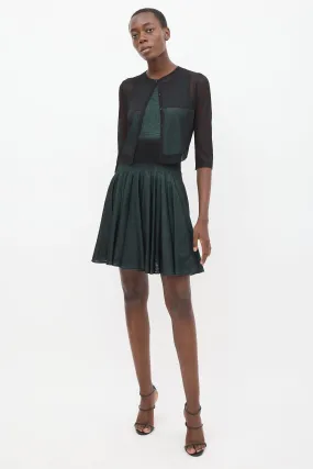 Black & Green Sheer Overlay Co-Ord Set