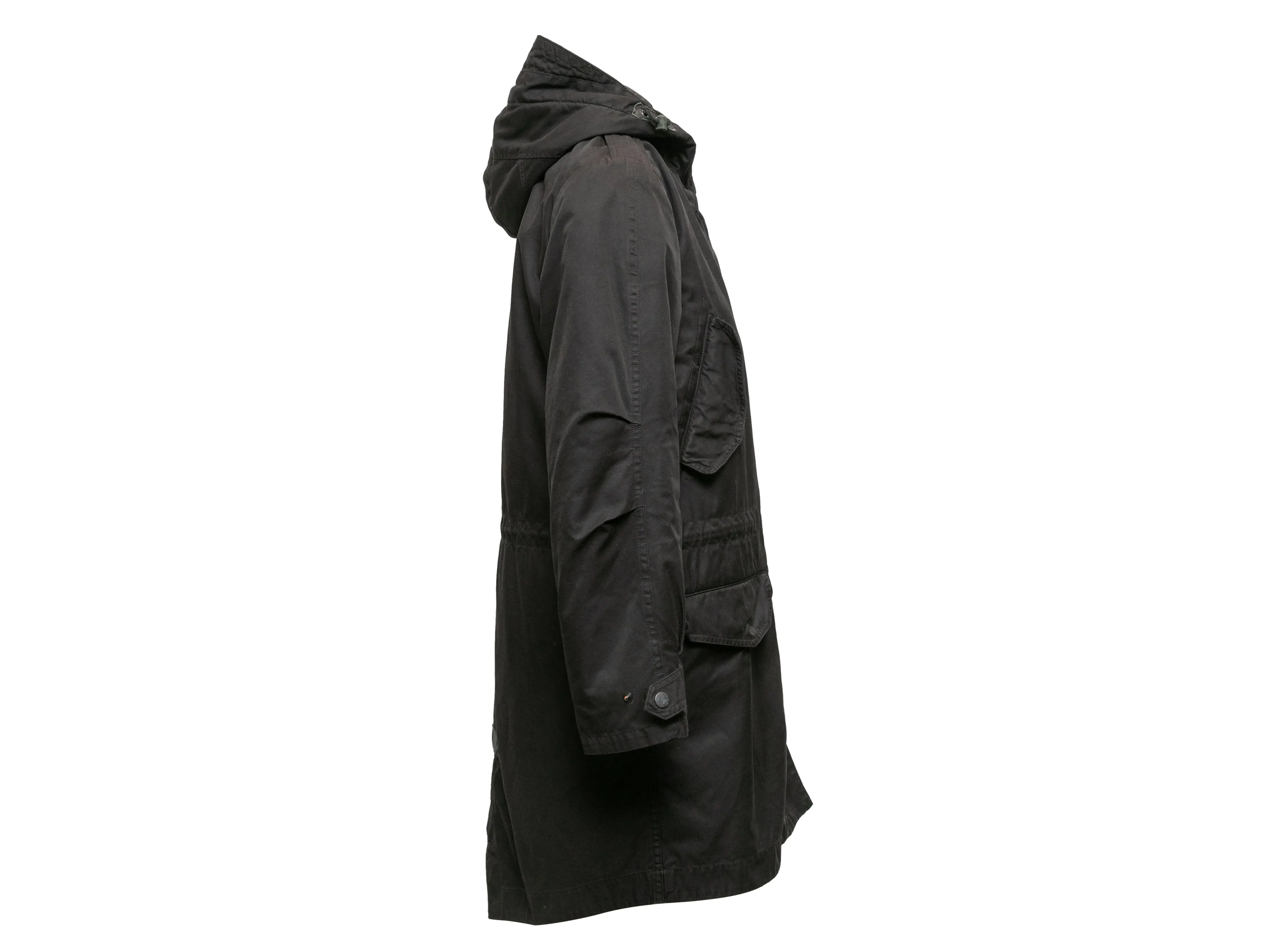 Black Rag & Bone Hooded Cargo Coat Size US XS