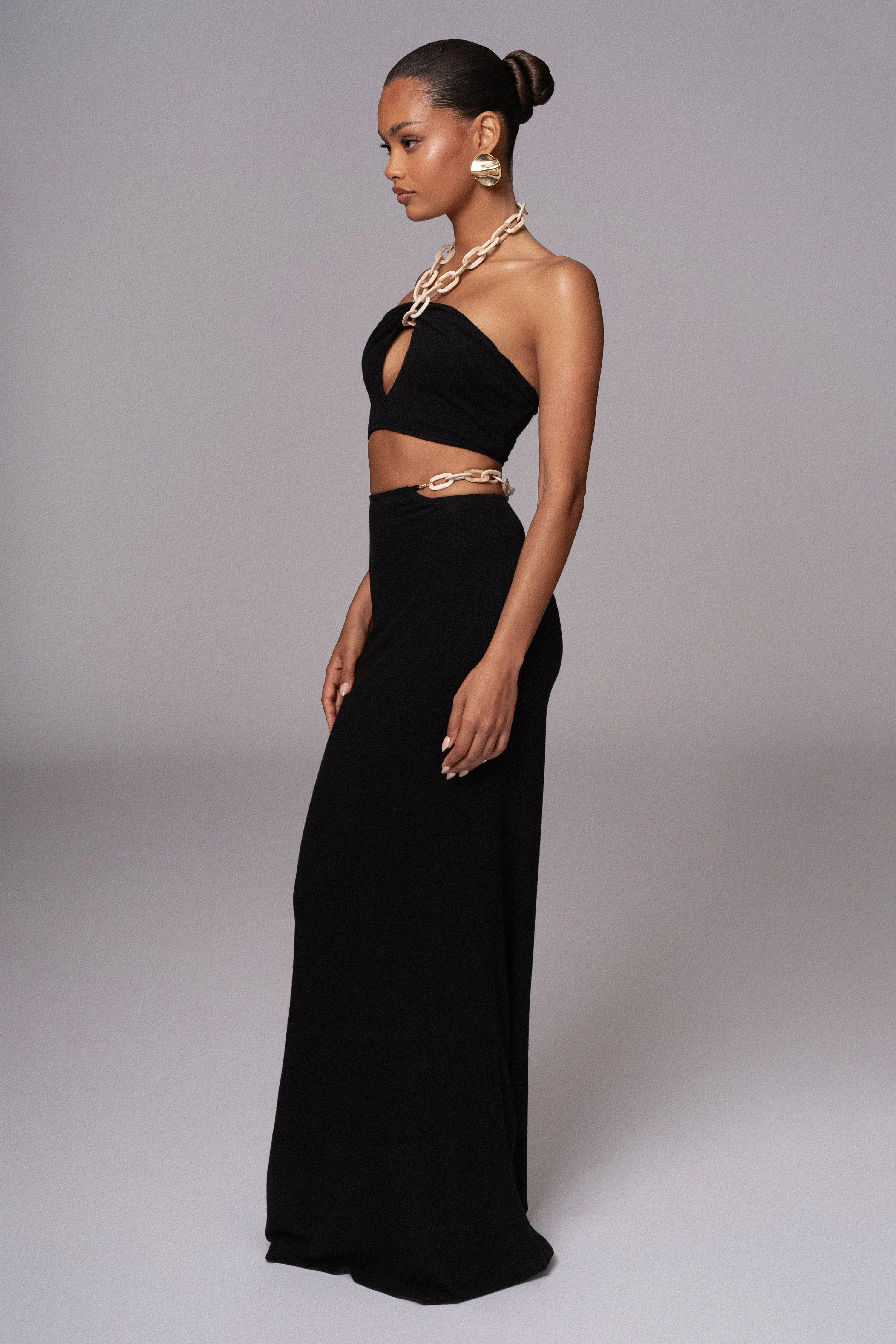 Black Summer Horizon Skirt Set