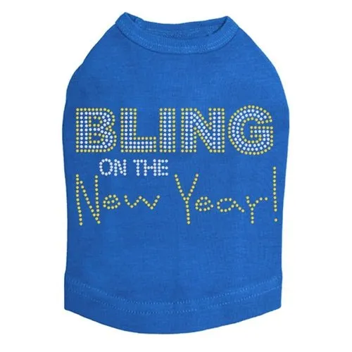 Bling on the New Year Dog Tank - Many Colors