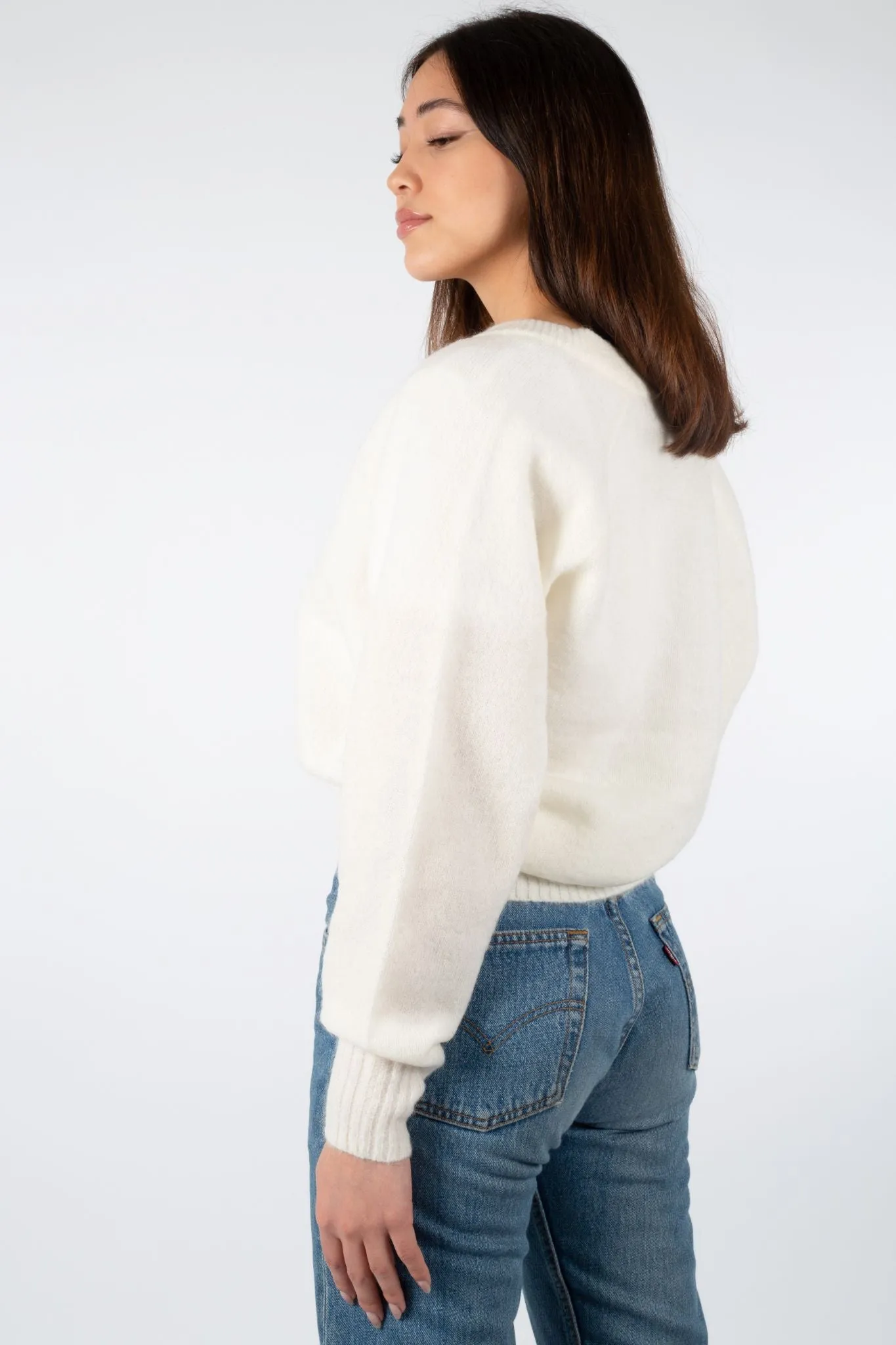 Brook Knit Boxy Cardigan - Off White