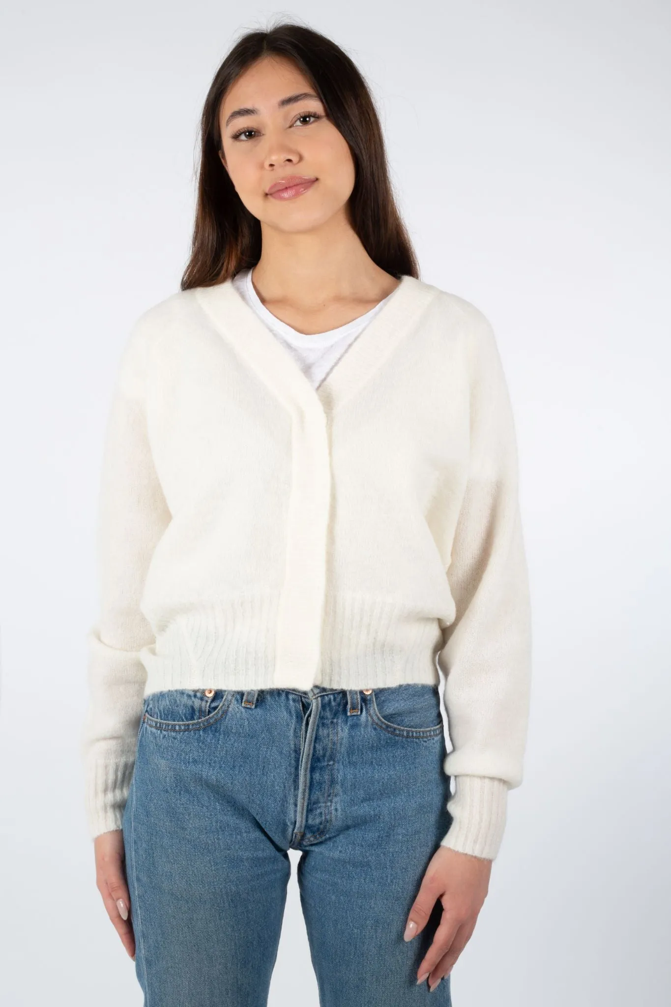 Brook Knit Boxy Cardigan - Off White