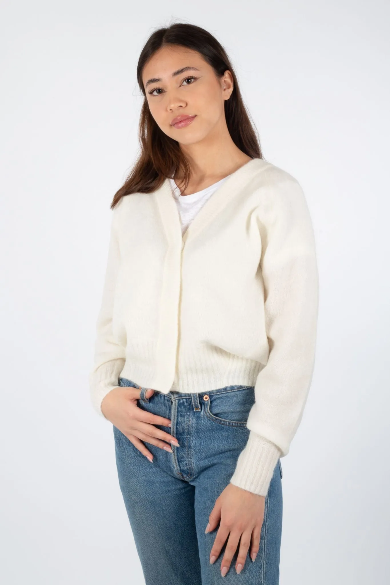 Brook Knit Boxy Cardigan - Off White